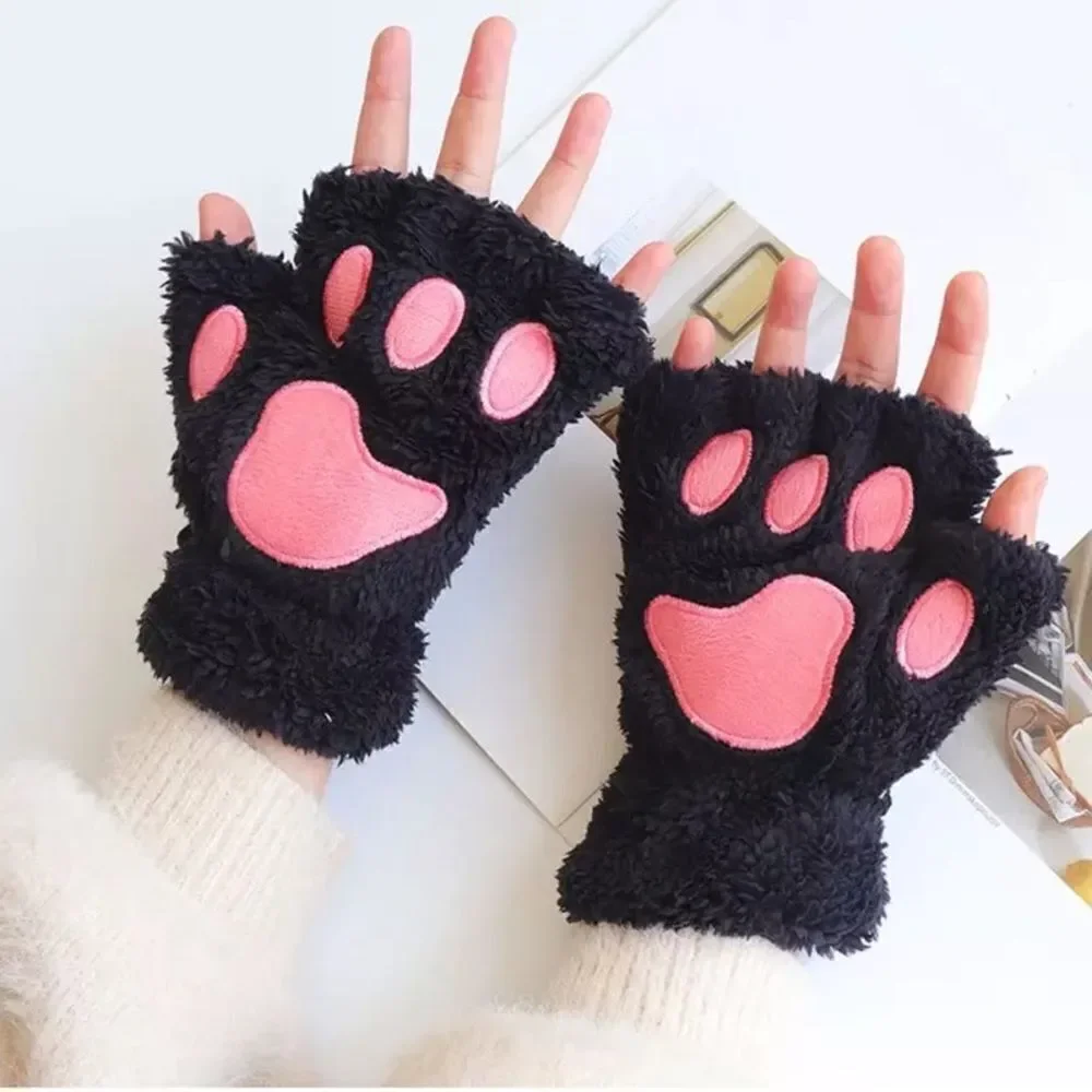 🆕Black Fingerless Cat Paw Gloves